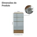 Ver imagem 2 de Balcão de Cozinha 40 Cm 3 Gavetas (sem Tampo) Rustic/cinza Lux Madesa Rustic/cinza