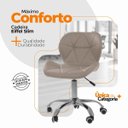 Ver imagem 4 de Cadeira Office Eiffel Slim Oficial Giratória - Bege - 10