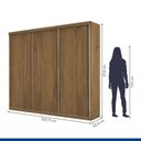 Ver imagem 6 de Guarda Roupa Casal 3 Portas 4 Gavetas de Correr Itália Minastex Freijó