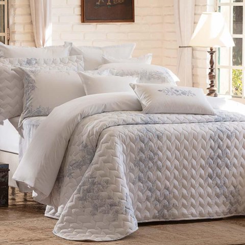 Colcha Queen 300 Fios Limoges - Naturalle Fashion Estampada Clara