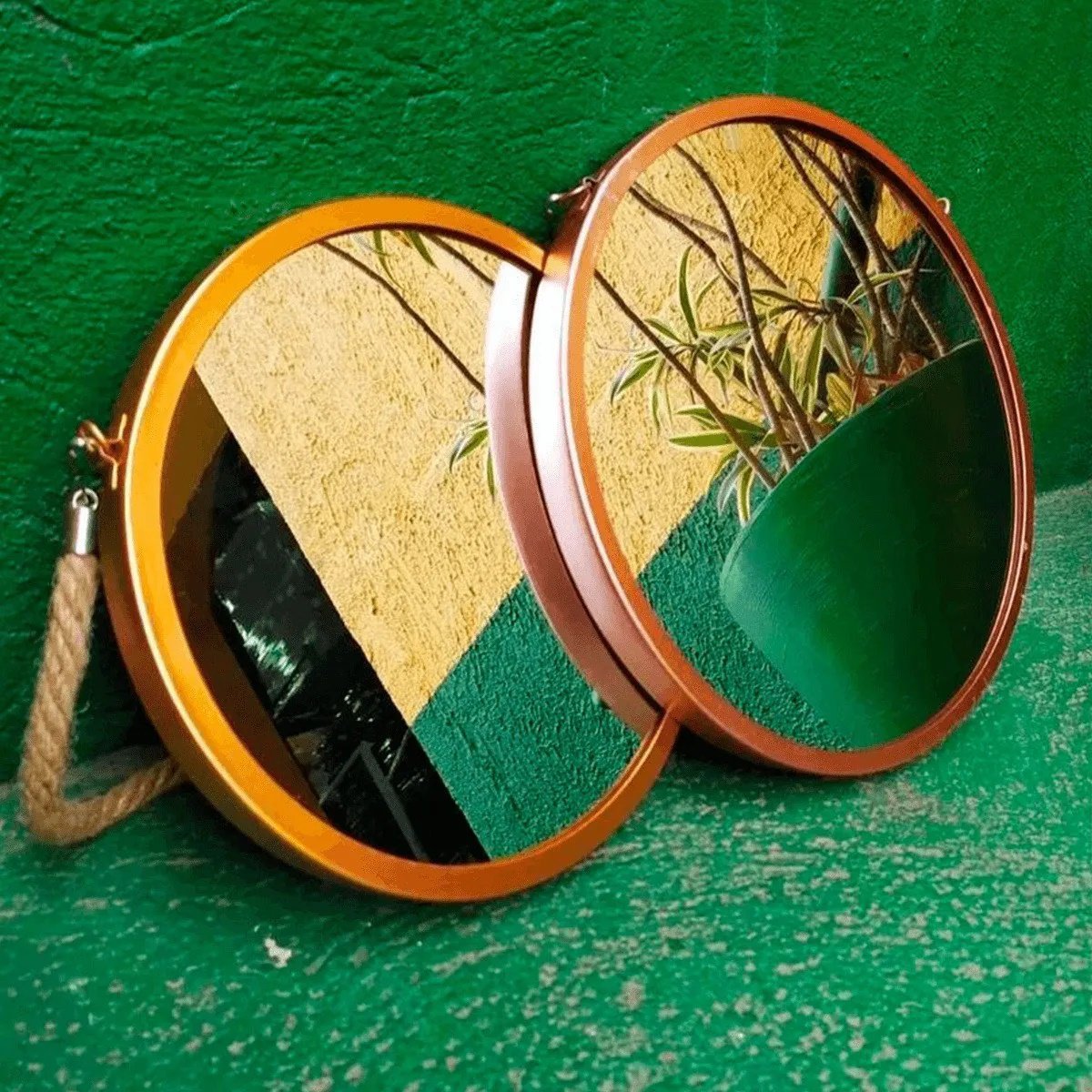 Espelho Redondo Decorativo Suspenso Adnet Escandinavo 30cm - 5