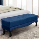 Ver imagem 1 de Recamier 0,90m com Pés Luiz Xv e Acabamento Luxo em Tecido Suede Vicenza - Lucadi Azul