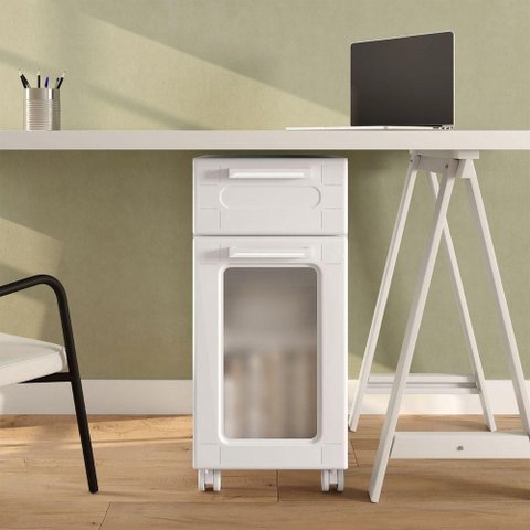 Balcão Multiuso 8194 1 Porta 1 Gaveta 35cm Branco Bertolini