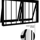 Ver imagem 4 de Janela de Alumínio Máximo Ar Duplo Horizontal com Grade 60x100cm Lucasa Ideale Preto