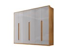 Ver imagem 3 de Guarda-Roupa 6 Portas 6 Gavetas 100% MDF Zeus Yescasa Marrom/Marromle/Off-White