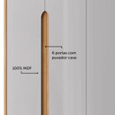 Ver imagem 5 de Guarda-Roupa 6 Portas 6 Gavetas 100% MDF Zeus Yescasa Marrom/Marromle/Off-White