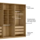 Ver imagem 6 de Guarda-Roupa 6 Portas 6 Gavetas 100% MDF Zeus Yescasa Marrom/Marromle/Off-White