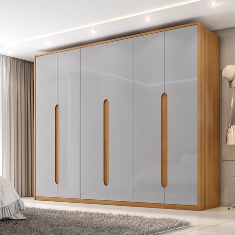 Guarda-roupa 6 Portas 6 Gavetas 100% Mdf Zeus Yescasa