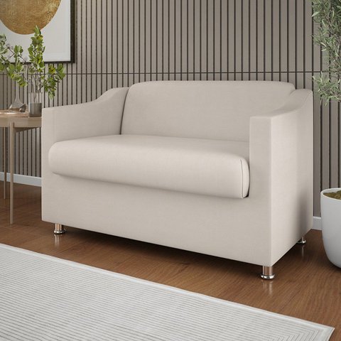Namoradeira Elegante 2 Lugares Sala de Estar – Balaqui Decor Cor:Bege