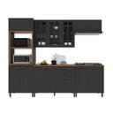 Ver imagem 2 de Armário de Cozinha Modulada Completa Fidelitá Nara 100% MDF 5 Peças 270cm 14 Portas 2 Gavetas com