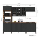 Ver imagem 4 de Armário de Cozinha Modulada Completa Fidelitá Nara 100% MDF 5 Peças 270cm 14 Portas 2 Gavetas com