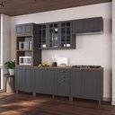 Ver imagem 1 de Armário de Cozinha Modulada Completa Fidelitá Nara 100% MDF 5 Peças 270cm 14 Portas 2 Gavetas com