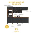 Ver imagem 5 de Armário de Cozinha Modulada Completa Fidelitá Nara 100% MDF 5 Peças 270cm 14 Portas 2 Gavetas com