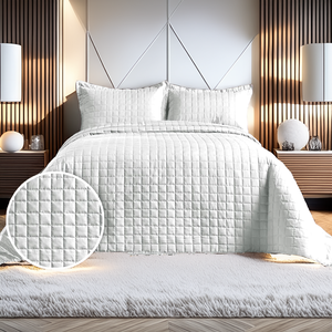 Cobre Leito Colcha + Porta Travesseiro 400 Fios Dupla Face Decoração Cama Solteiro