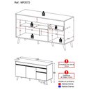 Ver imagem 4 de Balcão Cozinha Gabinete Pia 150Cm 3 Portas Preto/branco