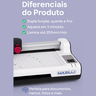 Kit Plastificadora 3x1 A4 + 100 Plástico Plastificação Kp08 220v - 13