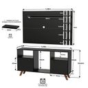 Ver imagem 3 de Rack com Painel para Tv até 32 Polegadas 2 Portas e Pés Retrô Netmobil - Preto
