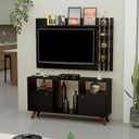 Ver imagem 1 de Rack com Painel para Tv até 32 Polegadas 2 Portas e Pés Retrô Netmobil - Preto