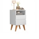 Ver imagem 4 de Kit Mesa de cabeceira 2 Gavetas - Pop - Com cabeceira queen 1,60 Areia - Branco