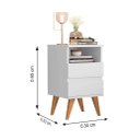 Ver imagem 3 de Kit Mesa de cabeceira 2 Gavetas - Pop - Com cabeceira queen 1,60 Areia - Branco