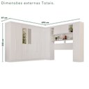 Ver imagem 5 de Guarda-Roupa de Canto com Espelho Modulado 11 Portas 2 Gavetas Brasil Branco