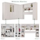 Ver imagem 3 de Guarda-Roupa de Canto com Espelho Modulado 11 Portas 2 Gavetas Brasil Branco