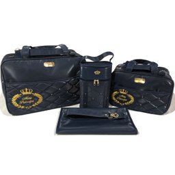 Bolsa maternidade bebê kit 4 peças trocador azul impermeável - 2