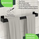 Ver imagem 3 de Porta Toalha Banho Suporte Banheiro Toalheiro Preto ELG