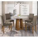 Ver imagem 1 de Conjunto Sala de Jantar Mesa Isabela 100cm e 4 Cadeiras Giovana New Ceval Móveis