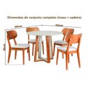 Ver imagem 3 de Conjunto Mesa Áustria com 4 Cadeiras Madeira Maciça, Multilaminada e Estofada Letícia Yescasa Off Wh