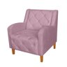 Poltrona Decorativa Pés Trapézio Munique Capitonê Suede Lilás - Lilás - 1
