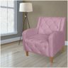 Poltrona Decorativa Pés Trapézio Munique Capitonê Suede Lilás - Lilás - 5