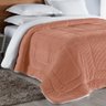 Coberdrom Cobertor Robust Queen Manta Canelada Sherpa Lã de Carneiro Pesado Grosso 1 Peça - Laranja - 1