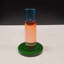 Ver imagem 2 de Castiçal Decorativo de Cristal Color 11x7x7cm Porta Vela Mesa Jantar Decoração