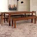 Ver imagem 2 de Mesa Madeira 180cm 2 Bancos e 2 Cadeiras Floris Castanho F07 - Mpozenato
