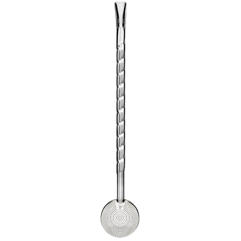 Bomba para Tomar Chimarrão Mate Inox Mil Furos 24cm Bortonaggio Chima Bojo Rosca Escovinha