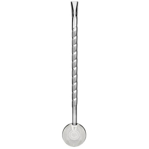 Bomba para Tomar Chimarrão Mate Inox Mil Furos 24cm Bortonaggio Chima Bojo Rosca Escovinha