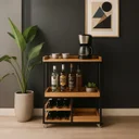 Ver imagem 1 de Carrinho Aparador Adega Bar Café Madeira Maciça Industrial