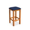 Ver imagem 1 de Banqueta Alta Decorativa Lívia para Balcão Cozinha Base em Madeira Suede Azul