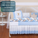 Ver imagem 6 de Kit Berço Trança Ursinho Marinho Menino 11 Peças com Saia:azul