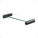 Ver imagem 1 de Porta Shampoo para Banheiro Prateleira Acessórios em Vidro Grego Metal Preto Fosco Patmos