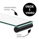 Ver imagem 3 de Porta Shampoo para Banheiro Prateleira Acessórios em Vidro Grego Metal Preto Fosco Patmos