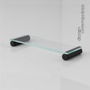 Ver imagem 2 de Porta Shampoo para Banheiro Prateleira Acessórios em Vidro Grego Metal Preto Fosco Patmos