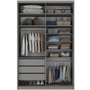 Ver imagem 3 de Closet Solteiro 1 Porta de Correr com Espelho 3 Gavetas 139cm Mdf Sonni R02 Urbe - Lyam Decor
