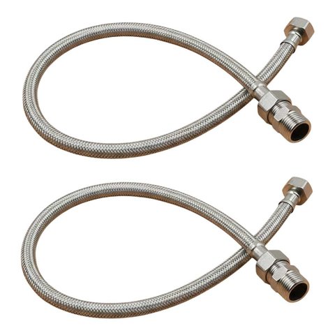 Engate Rabicho 80cm Grande Flexível Mangueira Comprido Torneira Água Quente Fria Par Cozinha Banheir