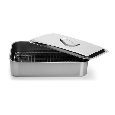 Assadeira Multiuso com Tampa e Grelha em Inox Cozinha Forma
