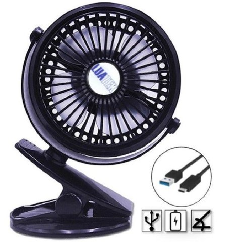Ventilador Mini Portátil Escritório Casa com 3 Veloc Usb