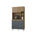 Ver imagem 1 de Armário para Cozinha Kit Duda 90 Cm Damasco Ripado Cinza
