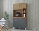 Ver imagem 2 de Armário para Cozinha Kit Duda 90 Cm Damasco Ripado Cinza