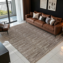 Ver imagem 3 de Tapete Sala Quarto Grande Mesclado 2,00 X 3,00m Antiderrapante Minimalista Marrom Cru Rústico